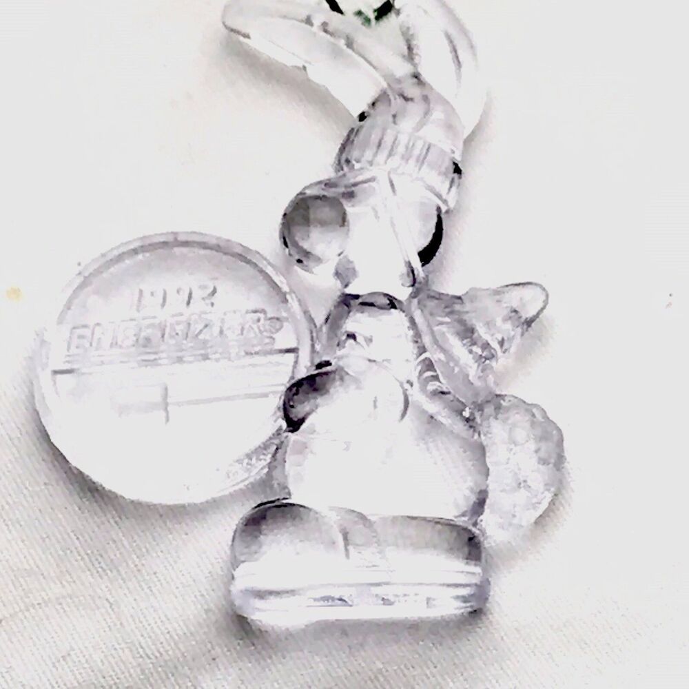 Energizer 1992 Bunny Mascot Christmas Ornament Clear Acrylic Vintage 90s